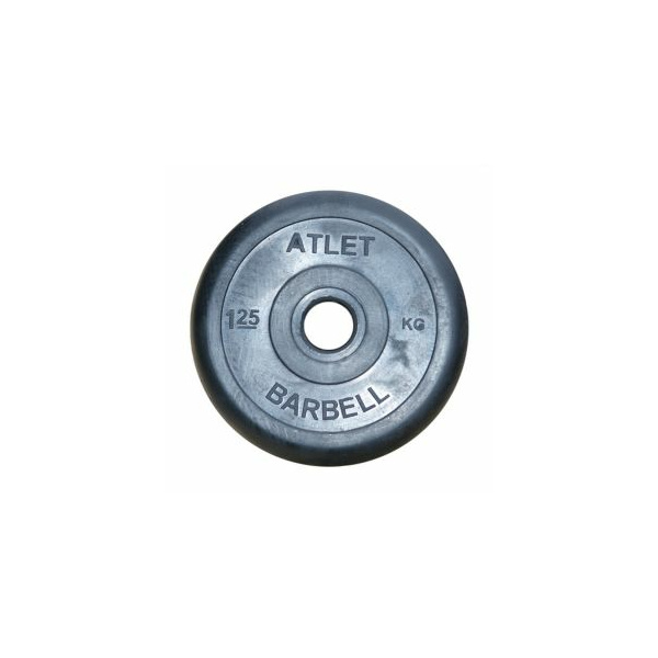 Диск ATLET обрезиненный 25 мм черный 1,25 кг MB Barbell